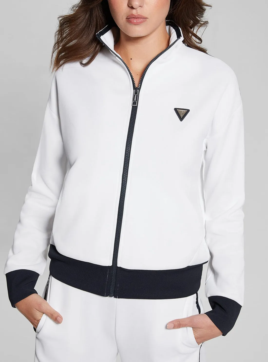Eco White Mylah Zip Jacket Guess