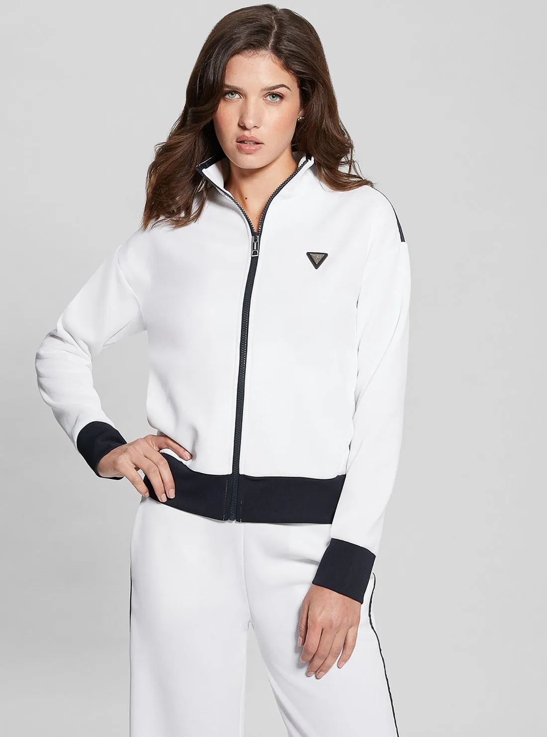 Eco White Mylah Zip Jacket Guess