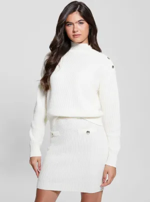 Eco White Zylee Mock Neck Jumper Guess