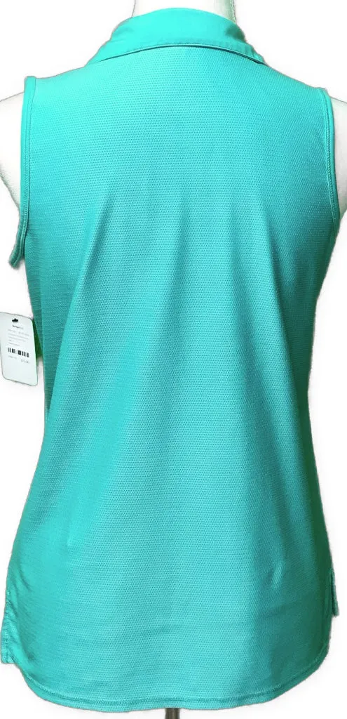 Emerald 18 Jade Green Sleeveless Golf Polo Size S