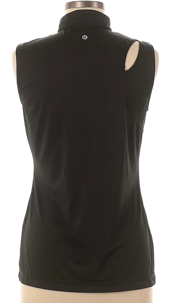 EP Sport Pink & Black Abstract Print Women's Golf Top w/Cut out Size M MSP$79