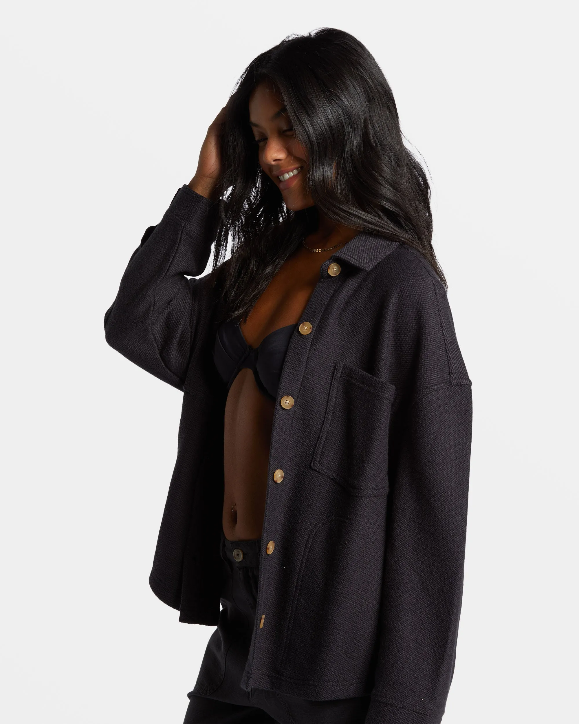 Everytime Oversized Shacket - Black Sands Billabong