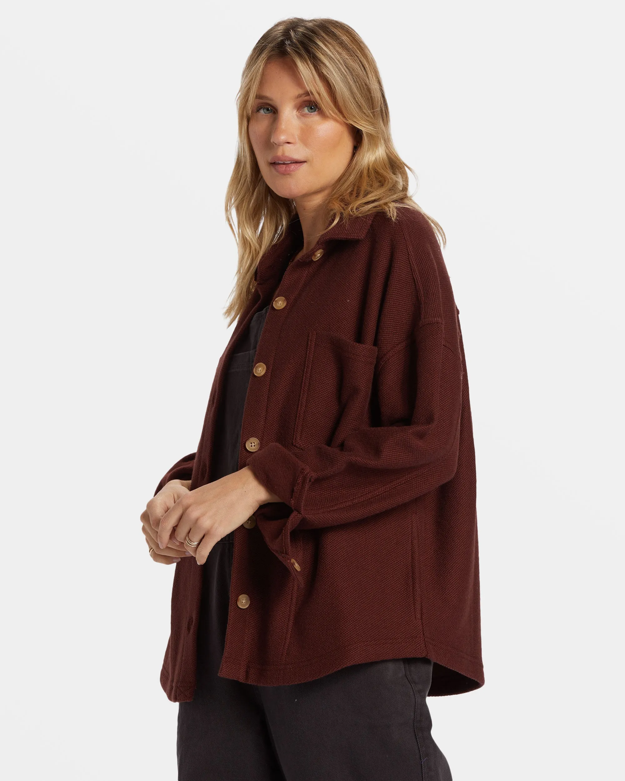 Everytime Oversized Shacket - Choc Chip Billabong
