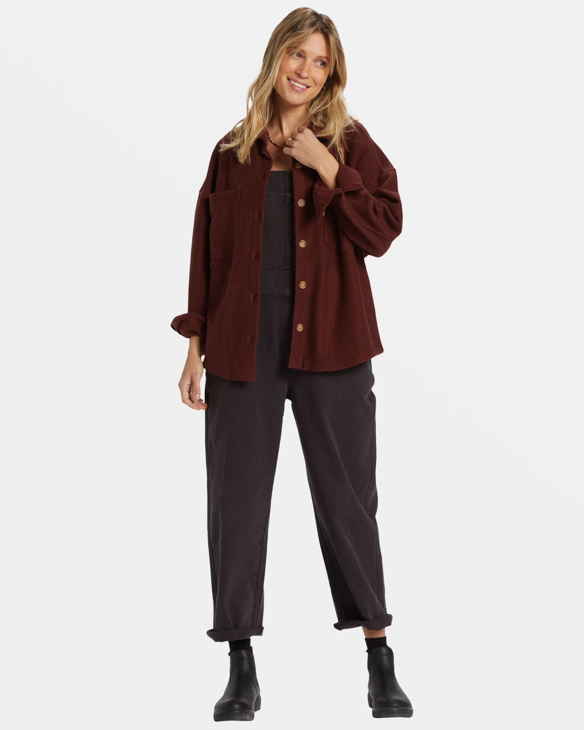 Everytime Oversized Shacket - Choc Chip Billabong