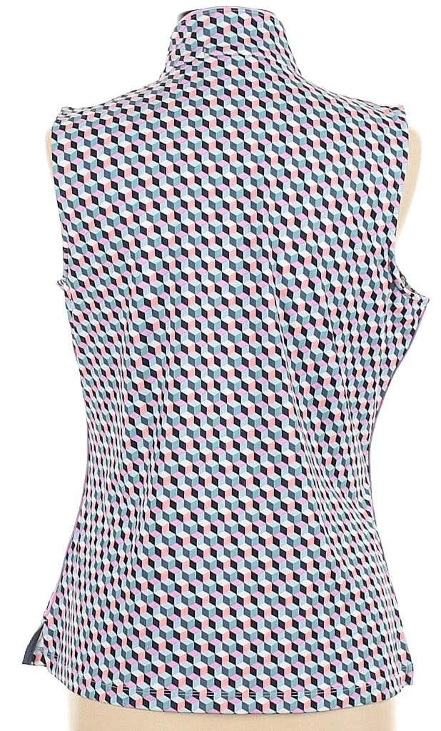 Fairway & Greene Sleeveless Geometric Polo Size L  MSP$98