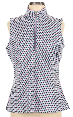 Fairway & Greene Sleeveless Geometric Polo Size L  MSP$98