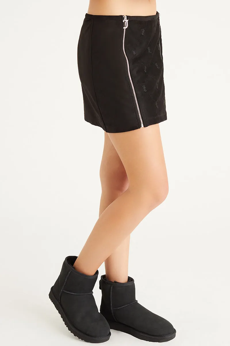 Faux Suede Double Zip Skirt by Juicy Couture