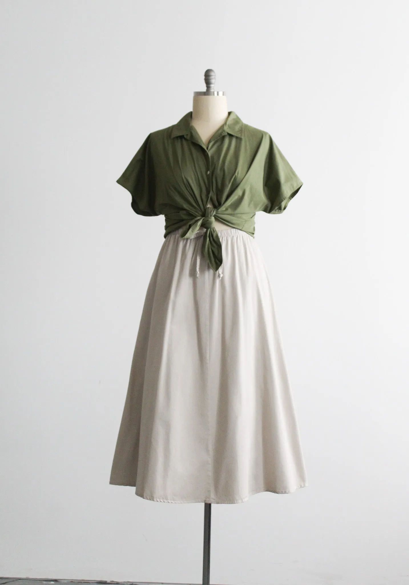 fawn cotton midi skirt 1919 Vintage