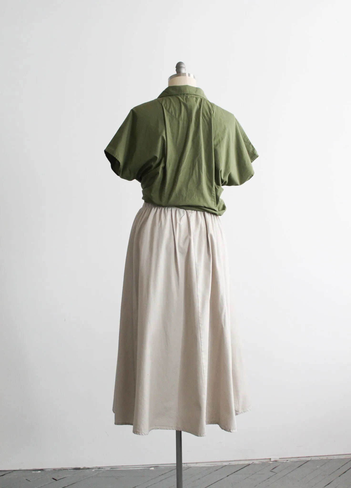 fawn cotton midi skirt