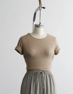 fawn rib knit tee 1919 Vintage