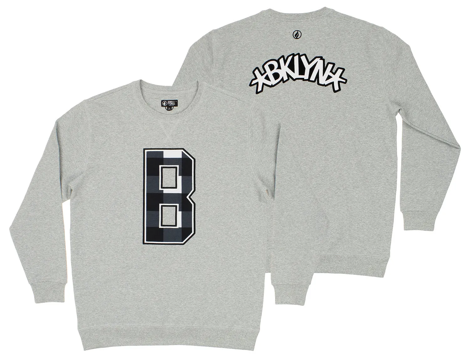 FISLL NBA Men's Brooklyn Nets Sweatshirt Top, Gray