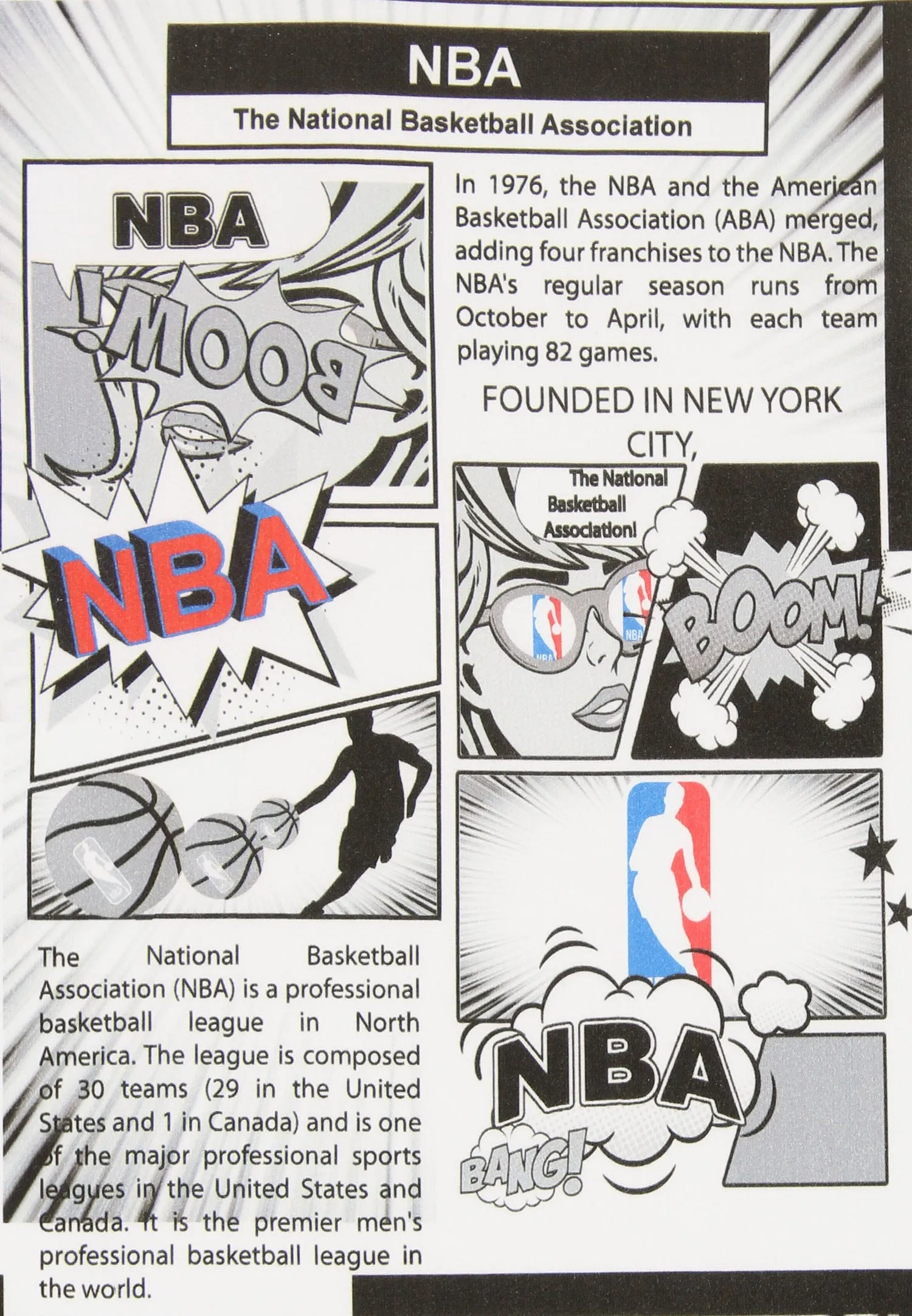 FISLL NBA Men's Charlotte Hornets Comic Book Newspaper Print Hoodie, White