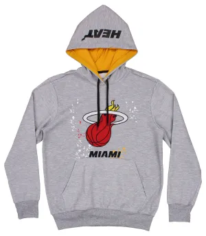 FISLL NBA Men's Miami Heat Pullover Hoodie with Paint Splatter Logo