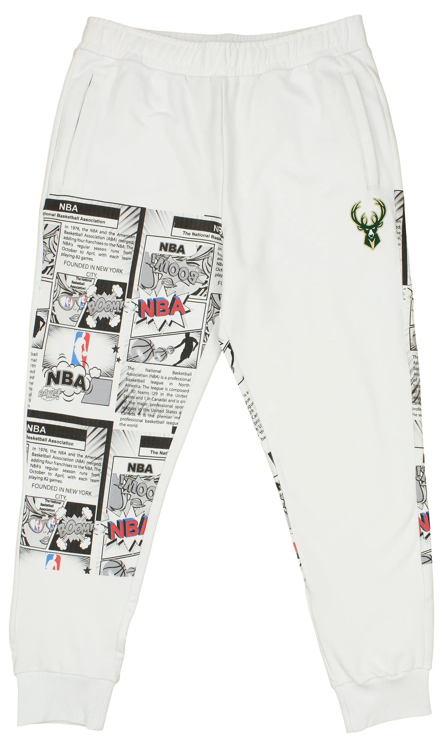 FISLL NBA Men's Milwaukee Bucks Comic Book Jogger, White