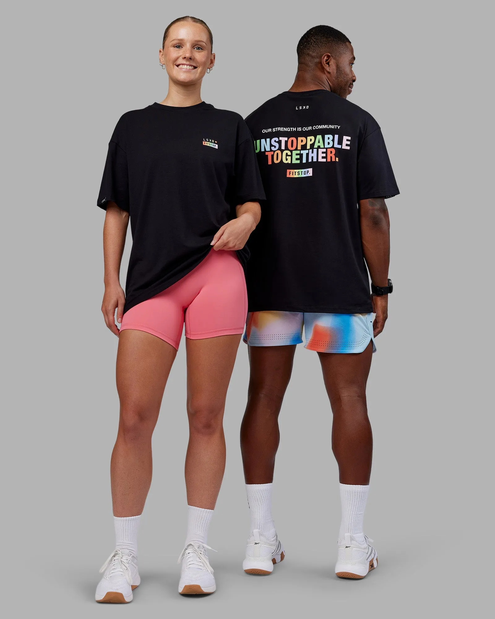 Fitstop Unstoppable Together FLXCotton Oversize Tee - Black
