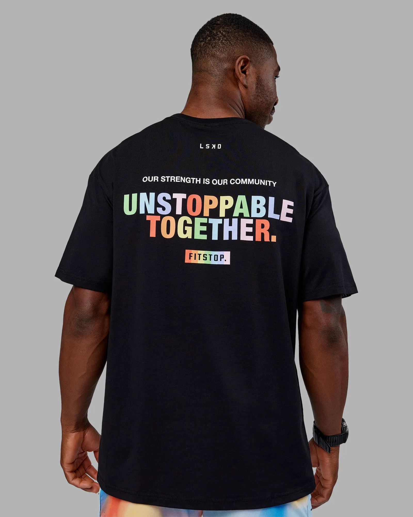 Fitstop Unstoppable Together FLXCotton Oversize Tee - Black