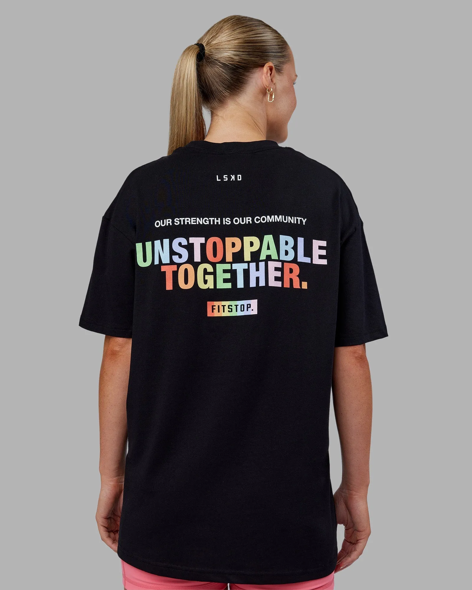 Fitstop Unstoppable Together FLXCotton Oversize Tee - Black