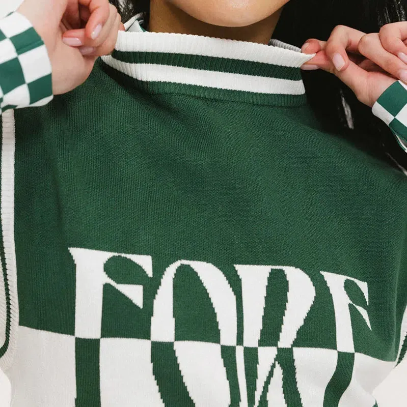Fore All Fore S/L Sweater - Green/White