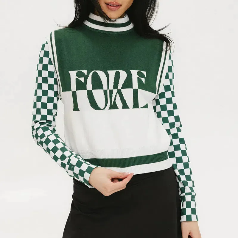 Fore All Fore S/L Sweater - Green/White