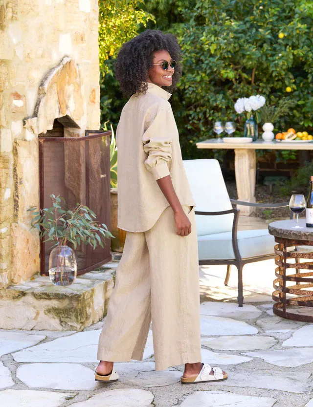 FRANK AND EILEEN - MAISIE WIDE LEG LINEN PULL ON PANT FOR THE TUSCANY GETAWAY SET