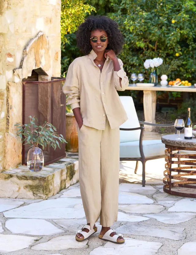 FRANK AND EILEEN - MAISIE WIDE LEG LINEN PULL ON PANT FOR THE TUSCANY GETAWAY SET