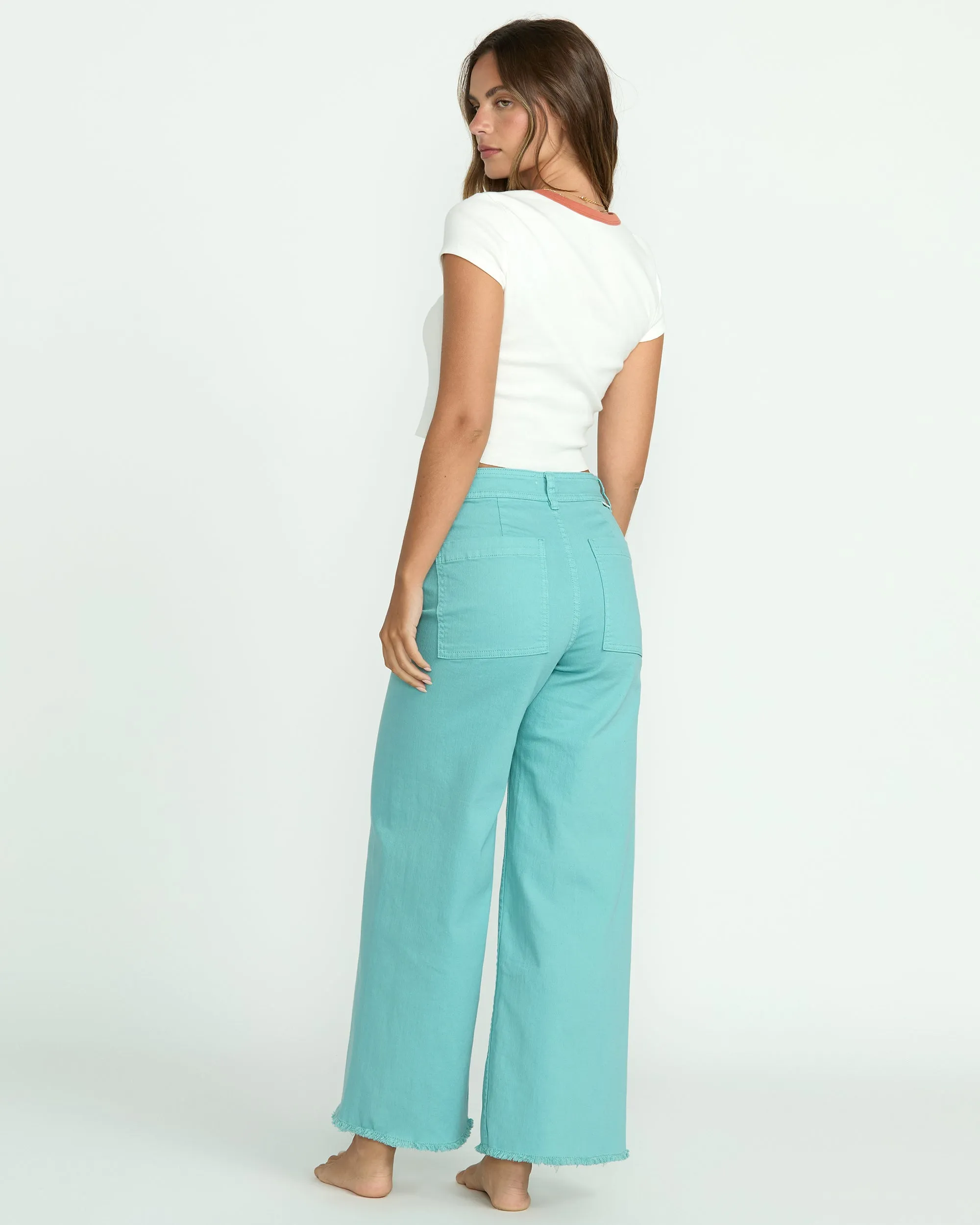 Free Fall High-Waist Pants - Misty Blue Billabong