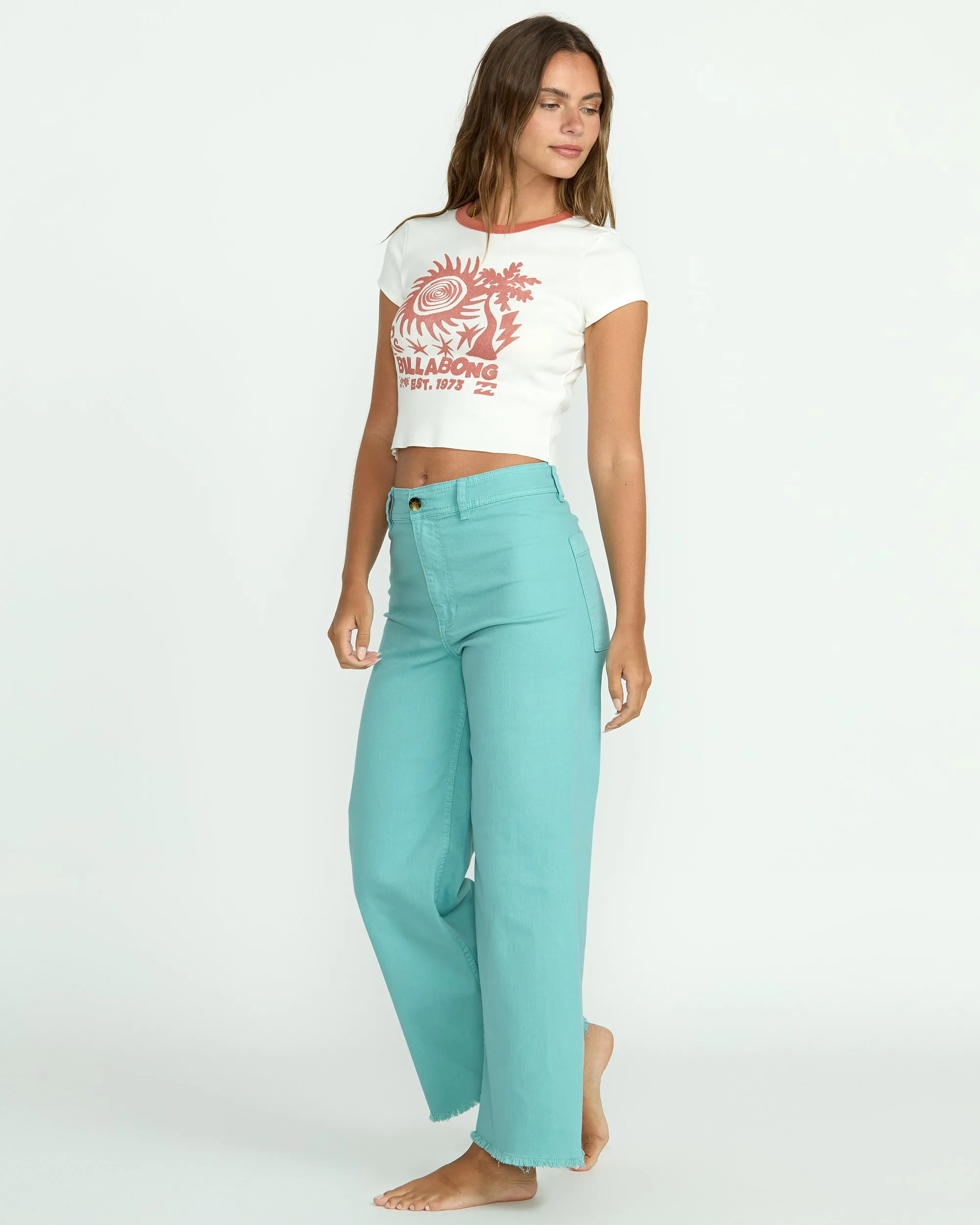 Free Fall High-Waist Pants - Misty Blue Billabong