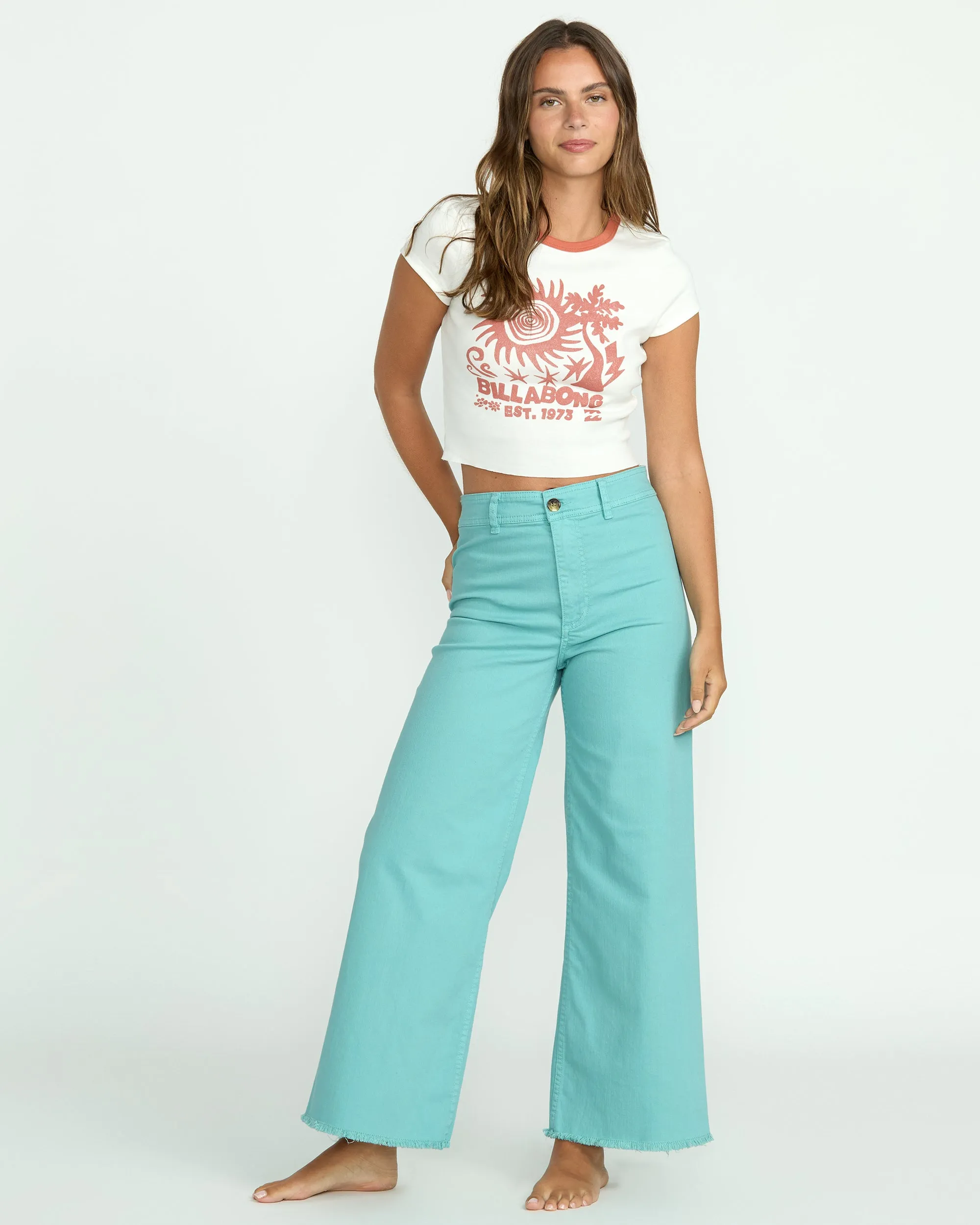 Free Fall High-Waist Pants - Misty Blue Billabong
