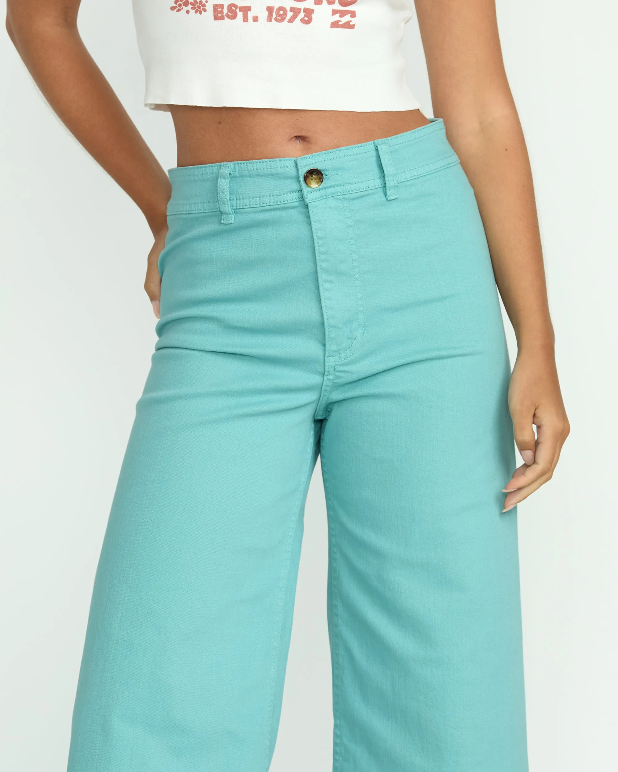 Free Fall High-Waist Pants - Misty Blue Billabong