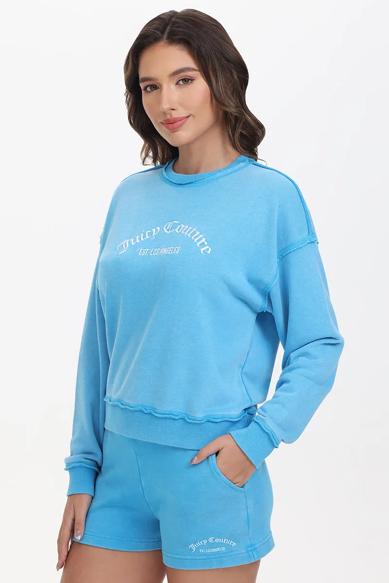 French Terry Embroidered Crewneck by Juicy Couture