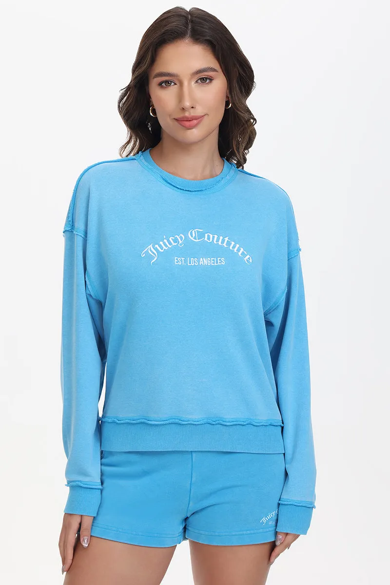 French Terry Embroidered Crewneck by Juicy Couture