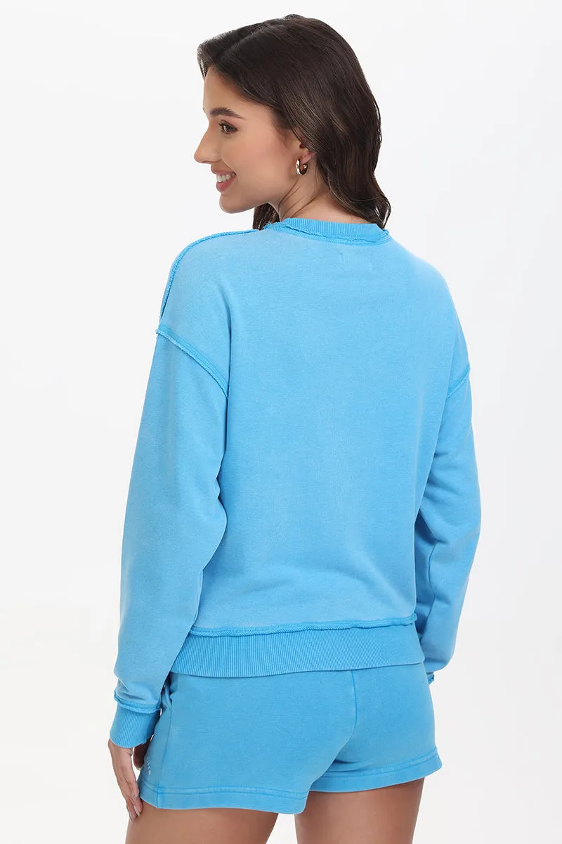French Terry Embroidered Crewneck by Juicy Couture