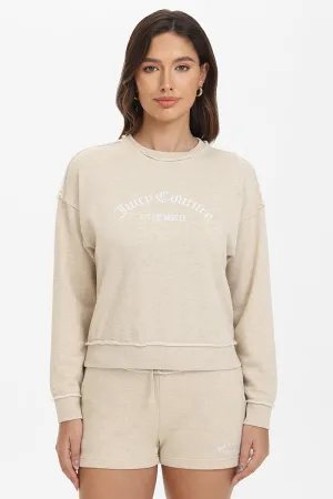 French Terry Embroidered Crewneck by Juicy Couture