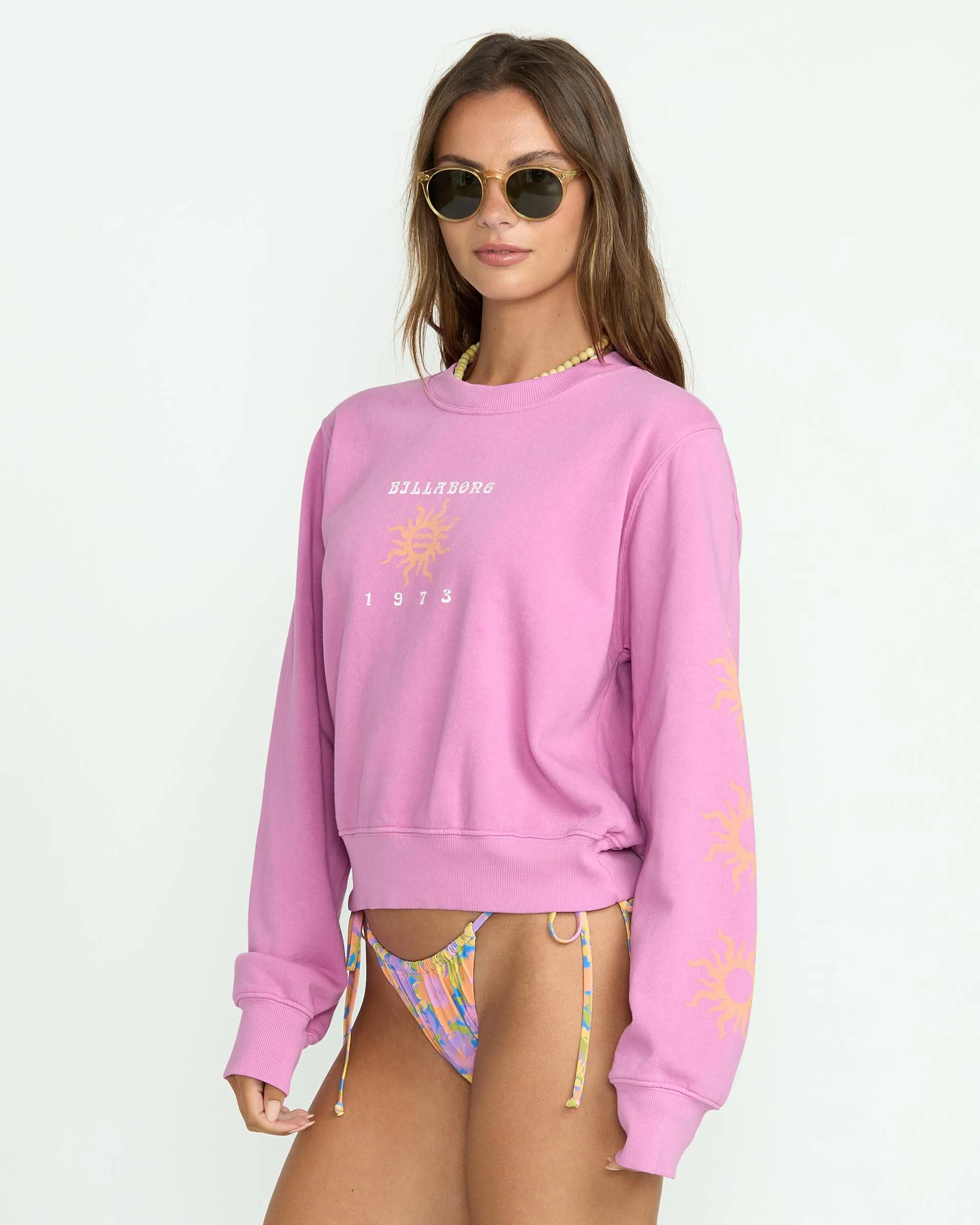 From Paradise Crewneck Sweatshirt - Bright Rose Billabong