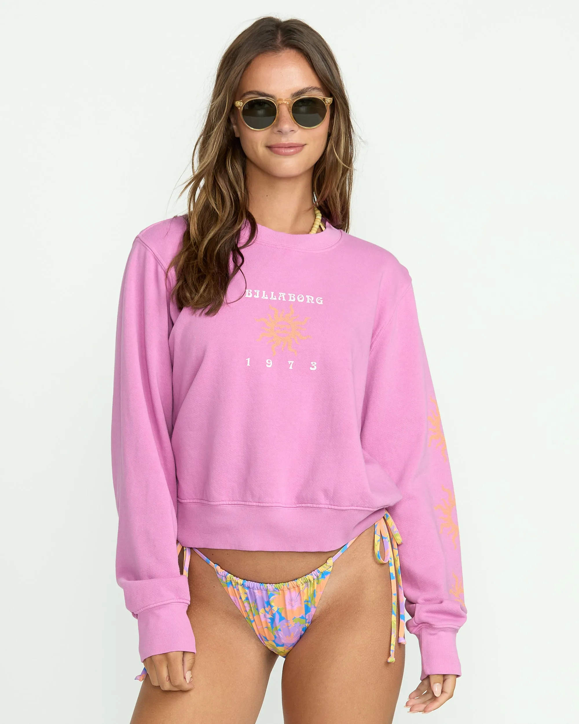 From Paradise Crewneck Sweatshirt - Bright Rose Billabong