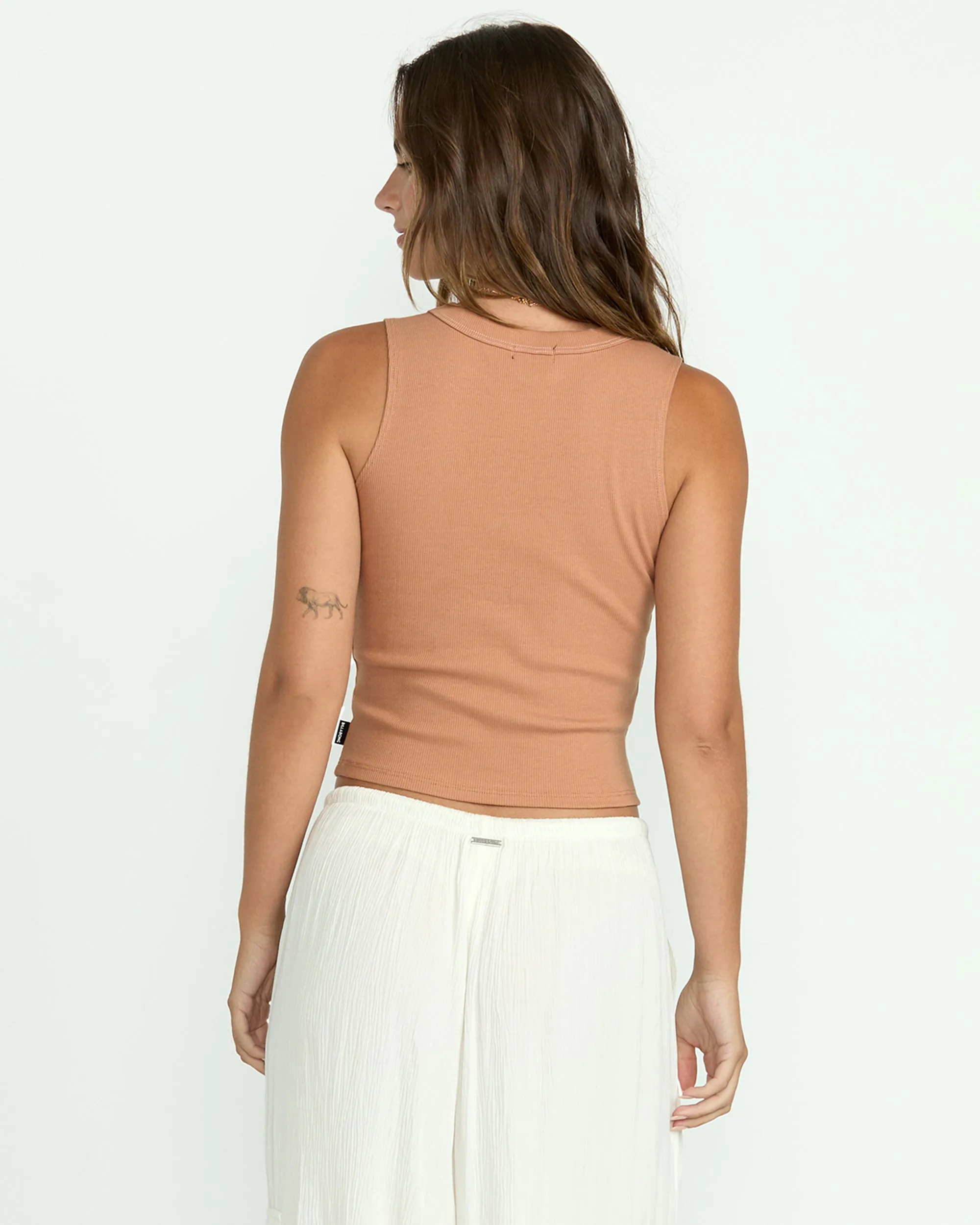 Fun Times Knit Tank - Rose Brown Billabong