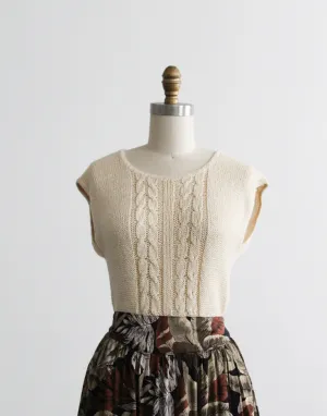 gardenia cable knit sweater vest 1919 Vintage