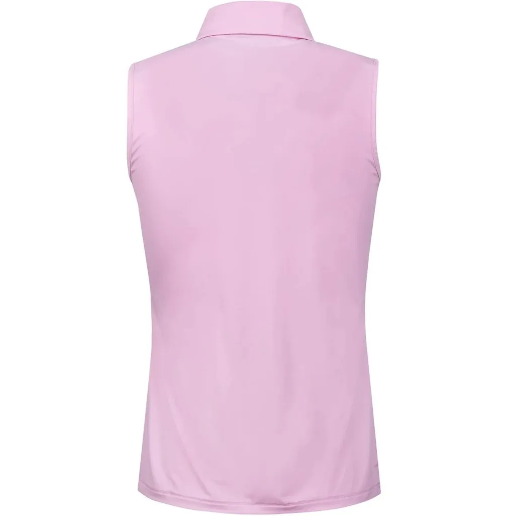 G/Fore Women's Featherweight  Pink Silky Tech Nylon Sleeveless Golf Polo Size L  MSP$110