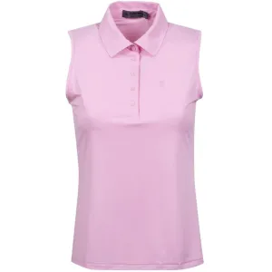 G/Fore Women's Featherweight  Pink Silky Tech Nylon Sleeveless Golf Polo Size L  MSP$110