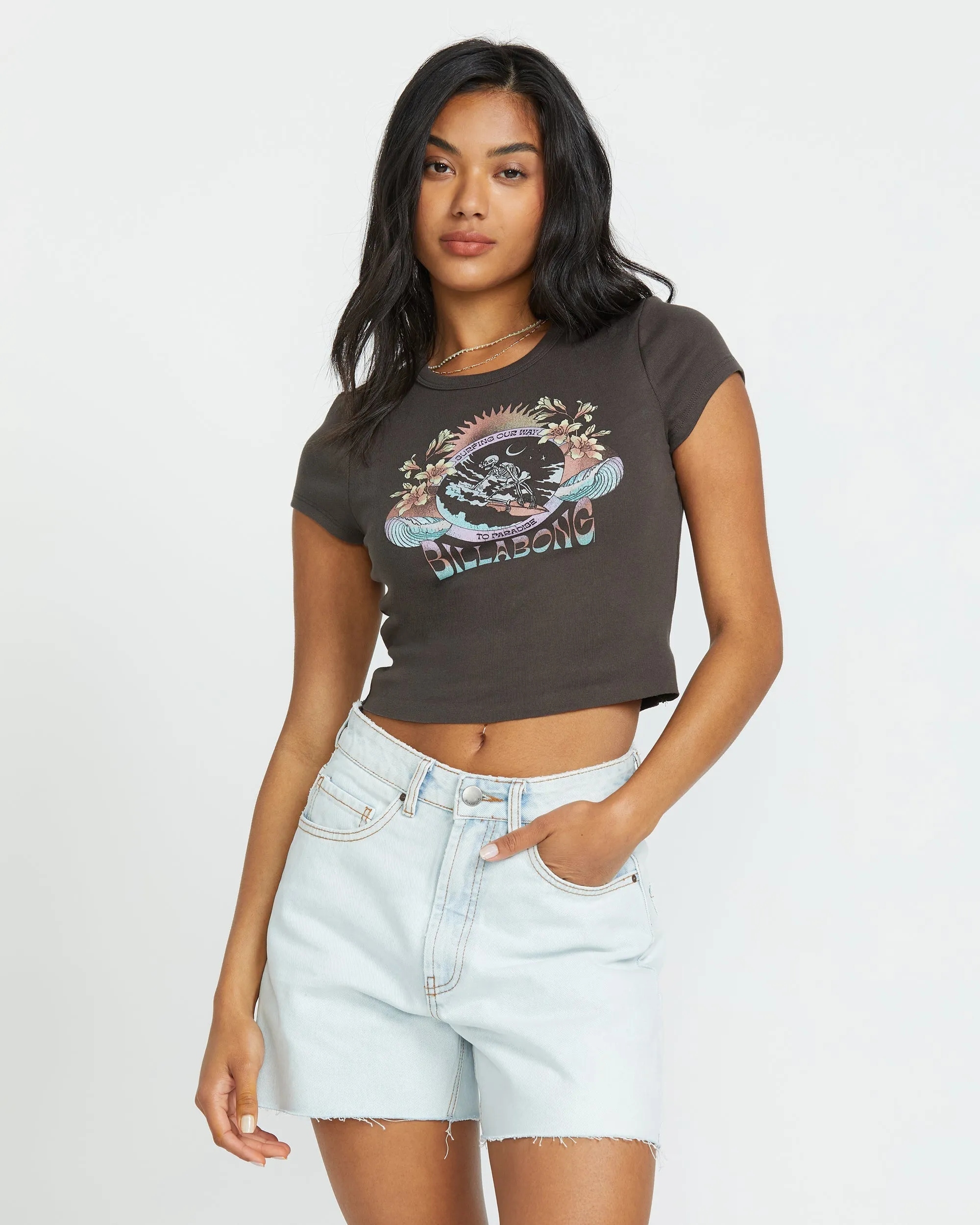 Goes Around Tee - Off Black Billabong