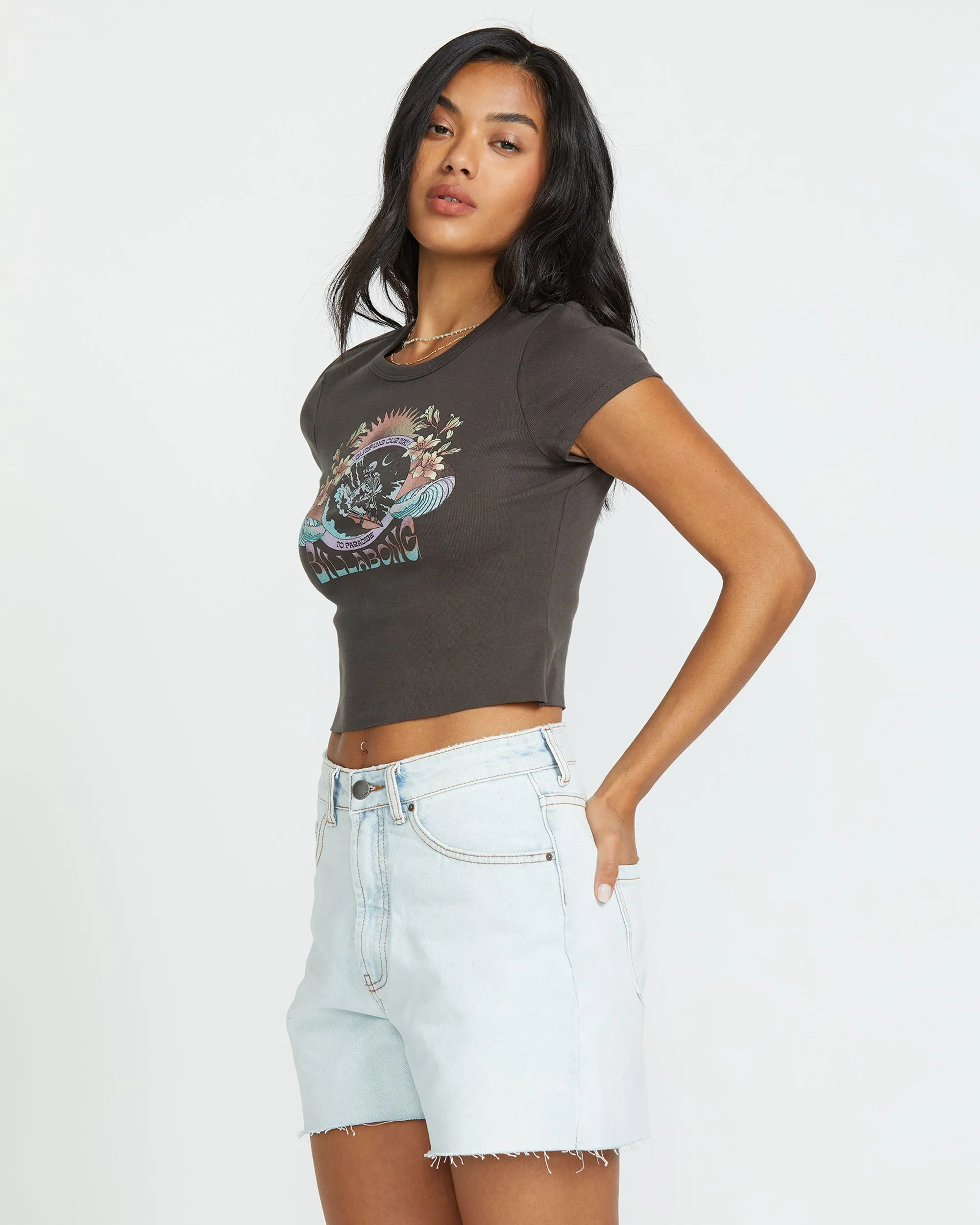 Goes Around Tee - Off Black Billabong