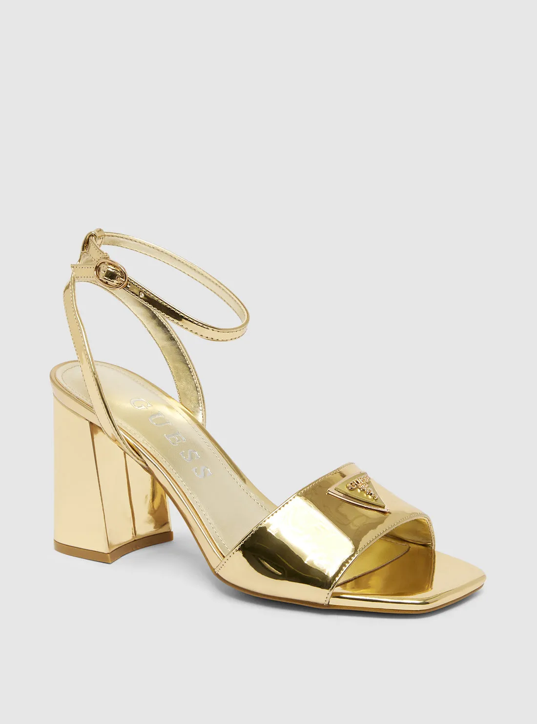 Gold Gelyae Block Heel Guess