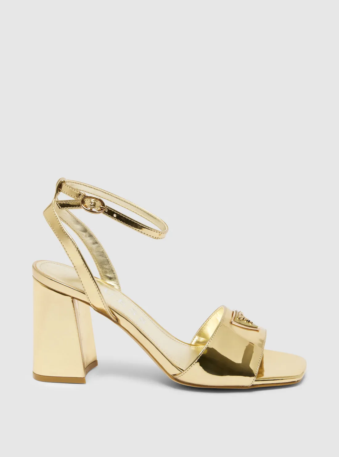 Gold Gelyae Block Heel Guess