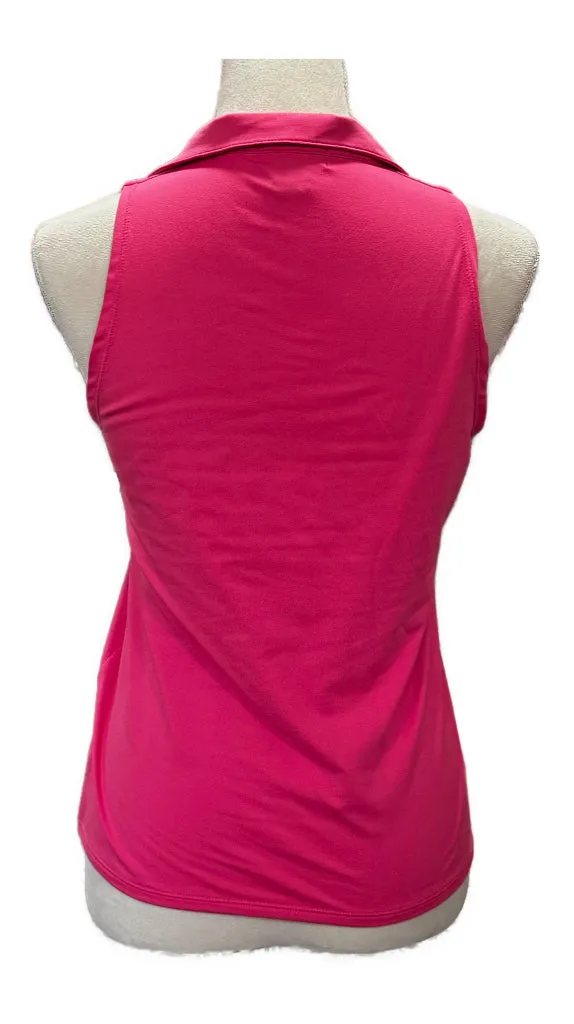 Golftini Women's Hot Pink Sleeveless Golf Polo w/Logo Size M MSP$96