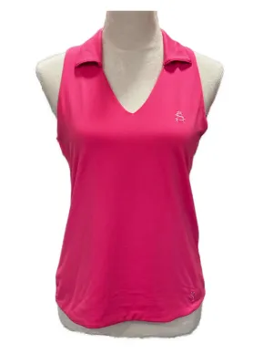 Golftini Women's Hot Pink Sleeveless Golf Polo w/Logo Size M MSP$96