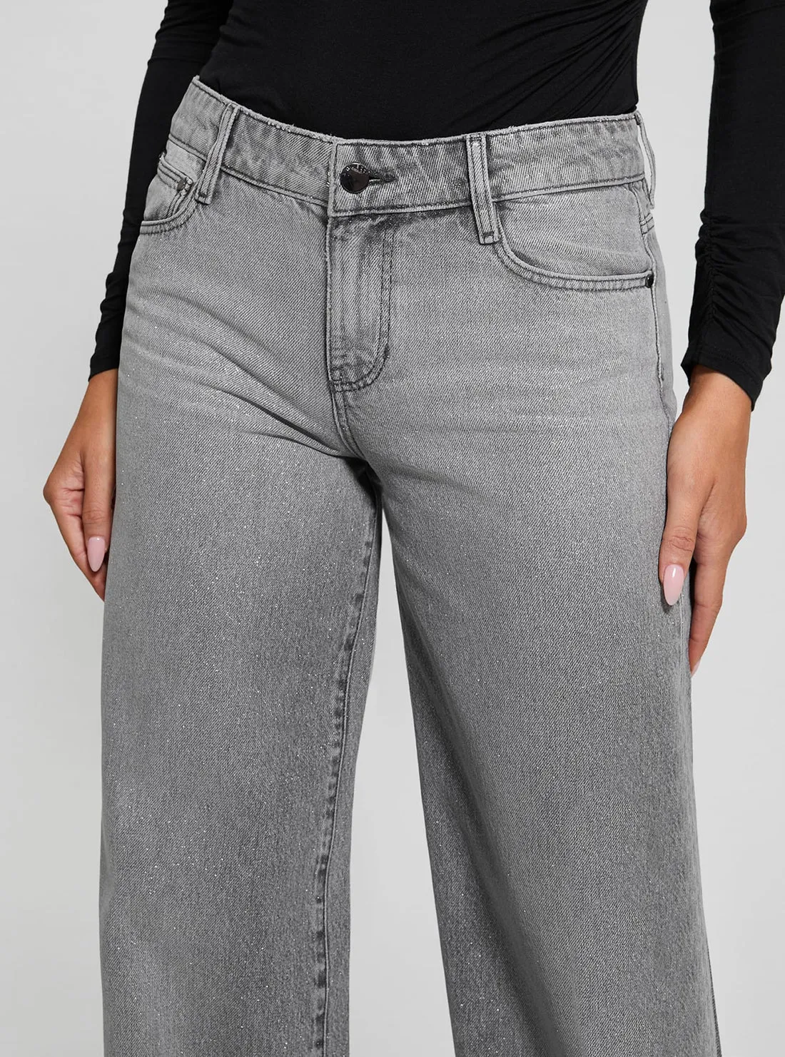 Grey Sexy Palazzo Denim Jeans in Light Wash Guess