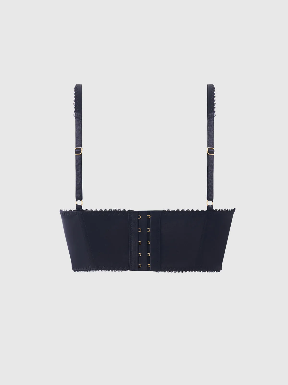 Harlow Embroidered Mesh Push Up Longline Demi Bra by Frederick's of Hollywood