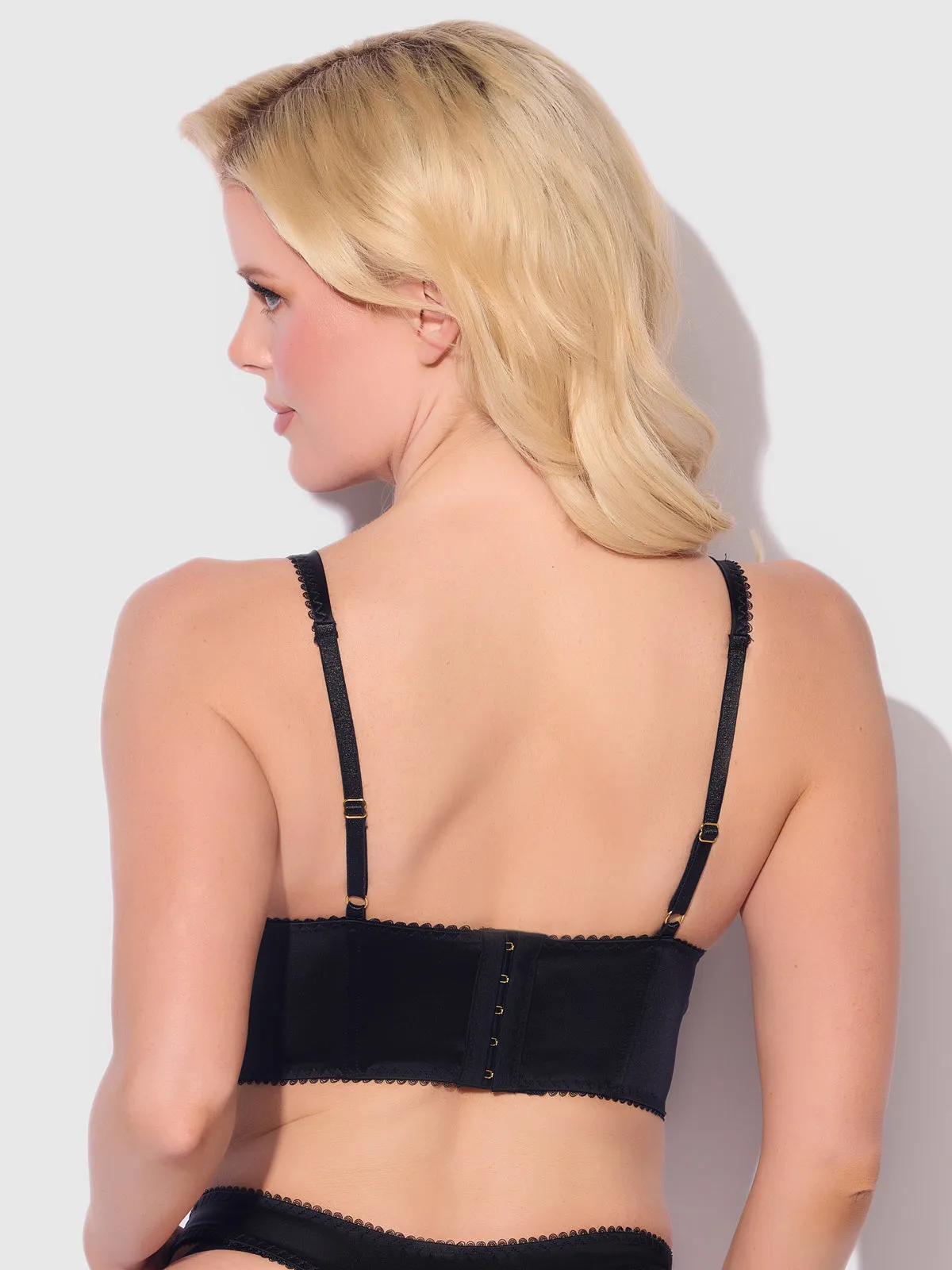 Harlow Embroidered Mesh Push Up Longline Demi Bra by Frederick's of Hollywood