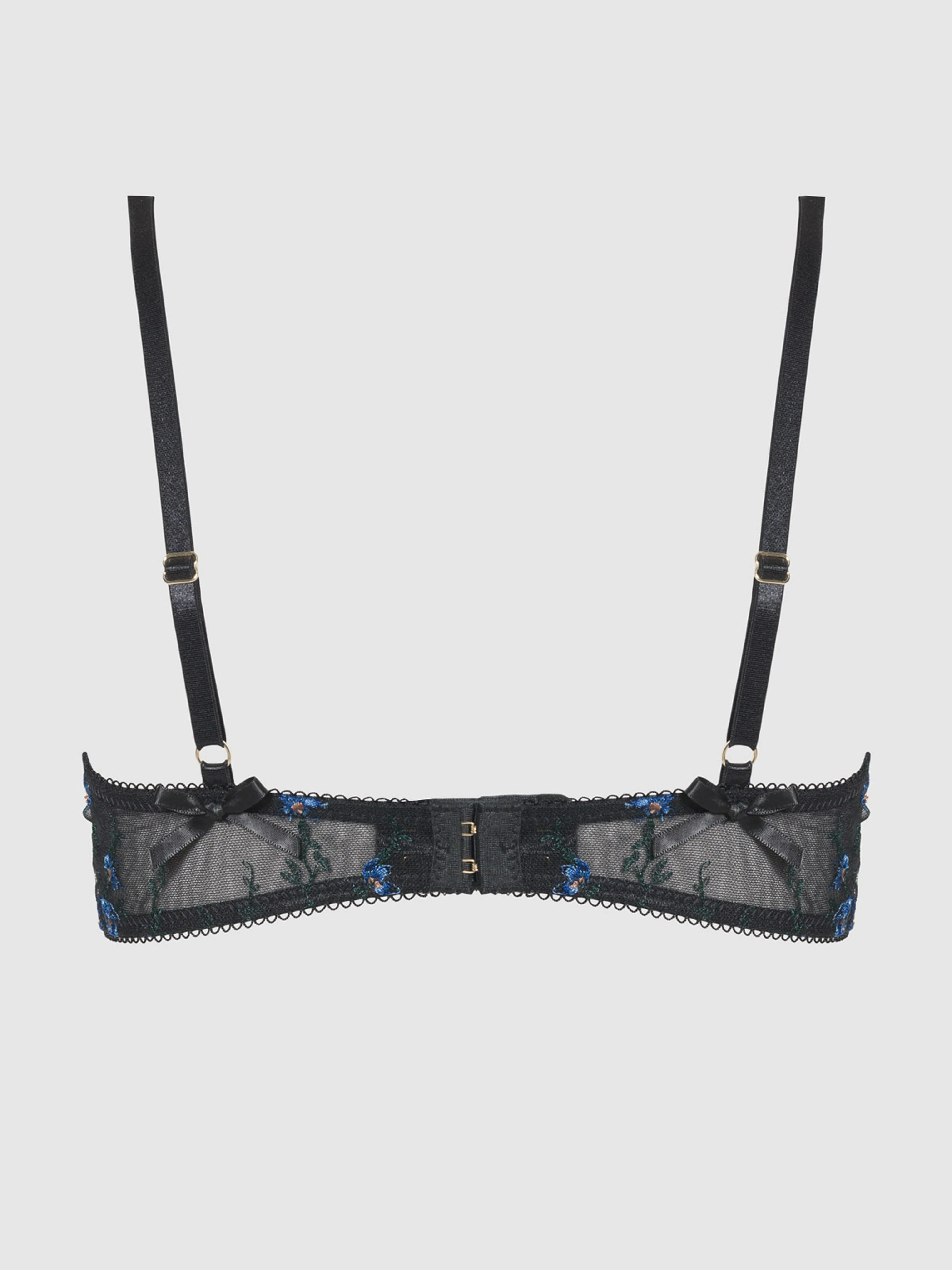 Harlow Embroidered Mesh Tie Front Bra by Frederick's of Hollywood