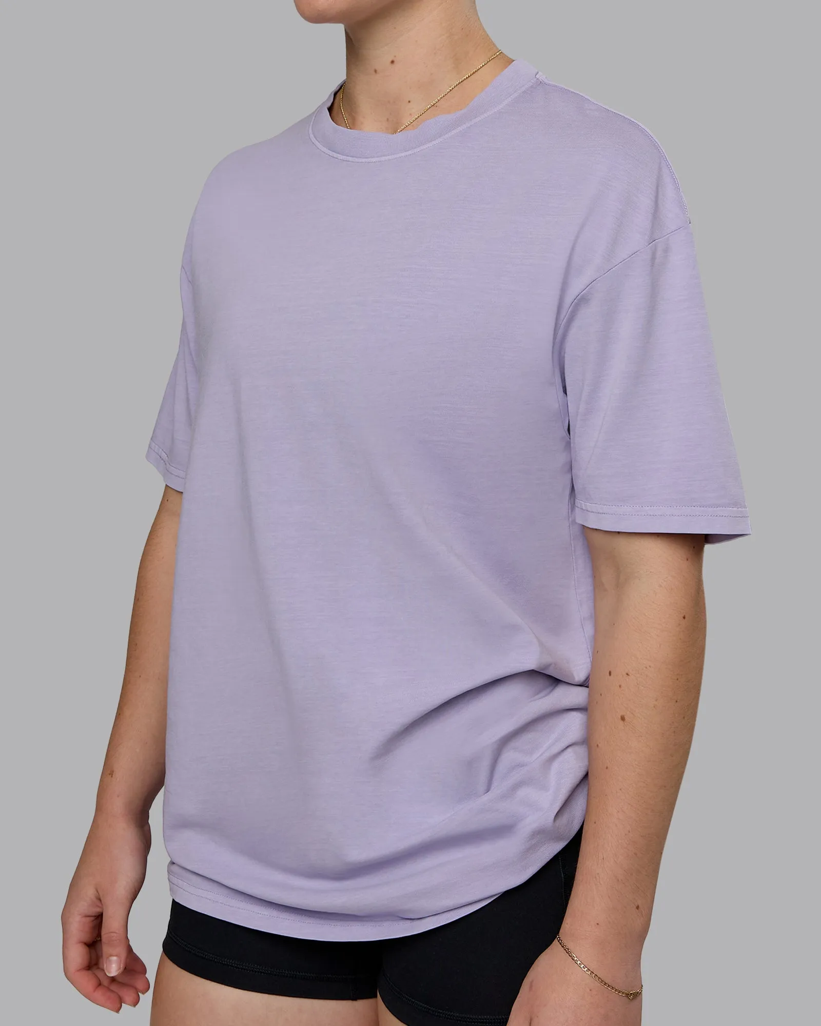 Heart FLXCotton Oversized Tee - Washed Violet Ray-White
